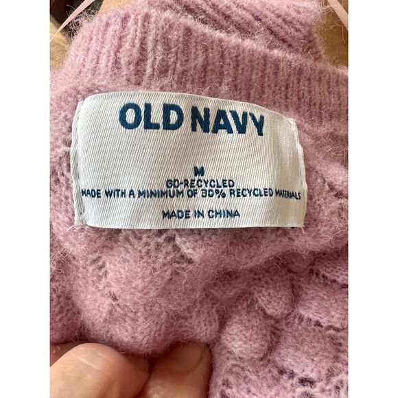 ๐ Old Navy Lilac Pointelle Knit Sweater | Size M | Soft Wool Blend - Picture 4 of 6